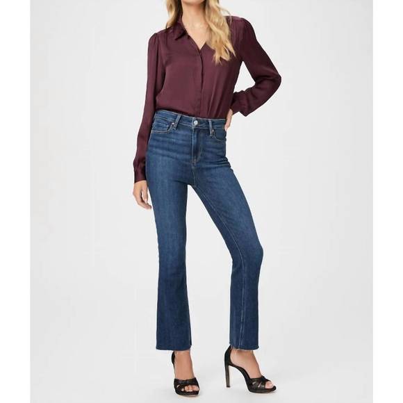 The Zada High Rise Ankle Flare Denim